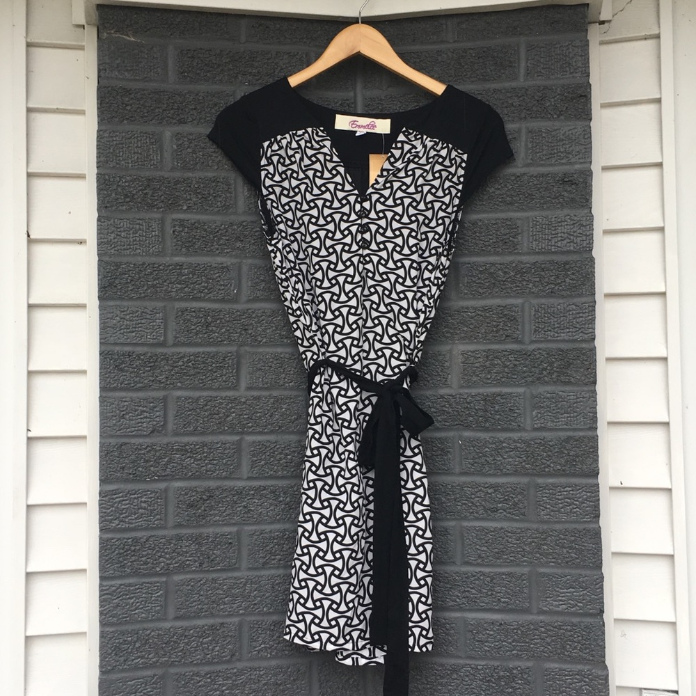 Francesca’s dress with front buttons and tie waist